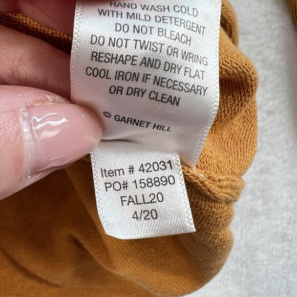 Sundance M Medium Sweater Silk Blend Gold Mustard Round Neck Long Sleeve Knit - Picture 9 of 13